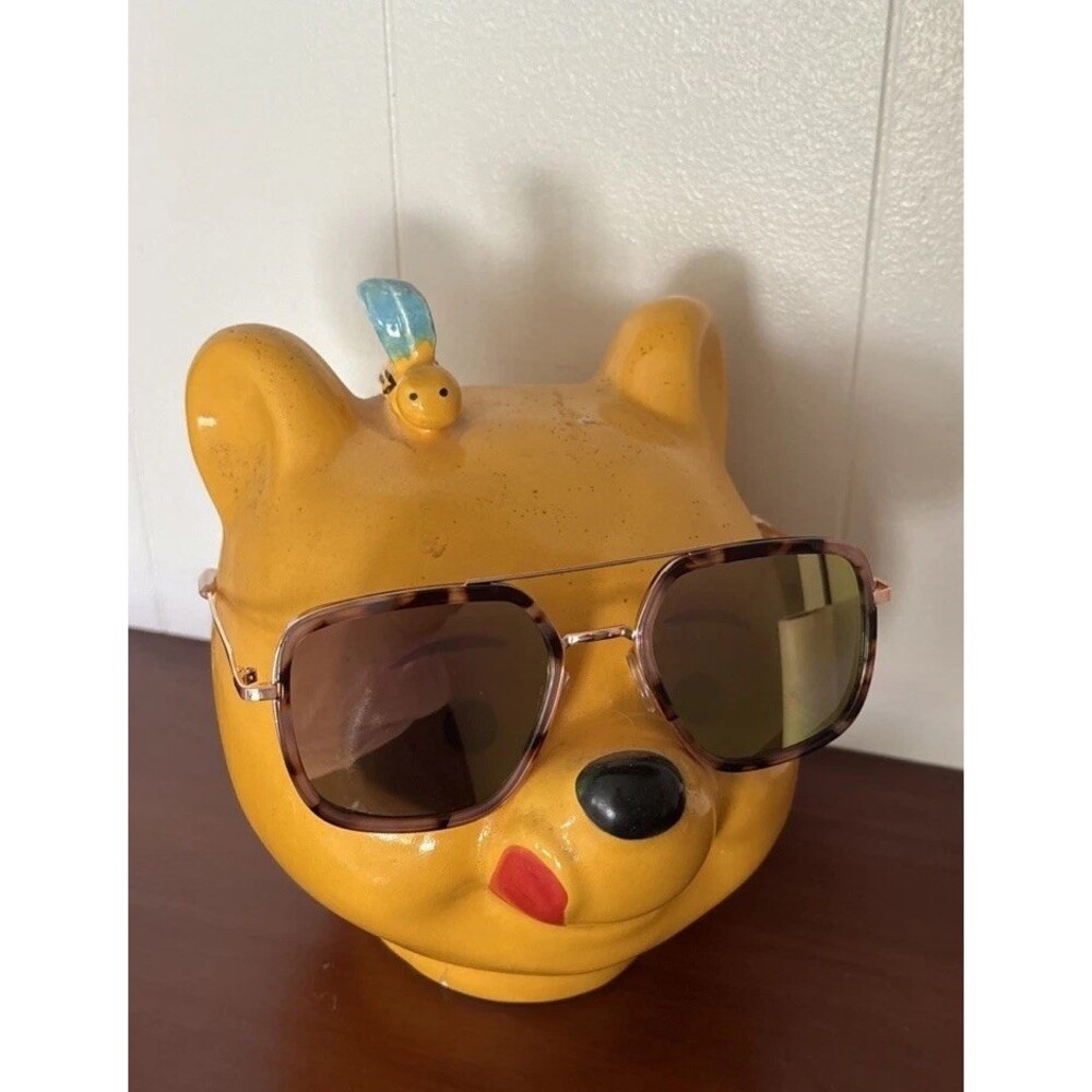 Lane Bryant Oversized Sunglasses Rose Gold Tortoise Aviator Style Metal Frame